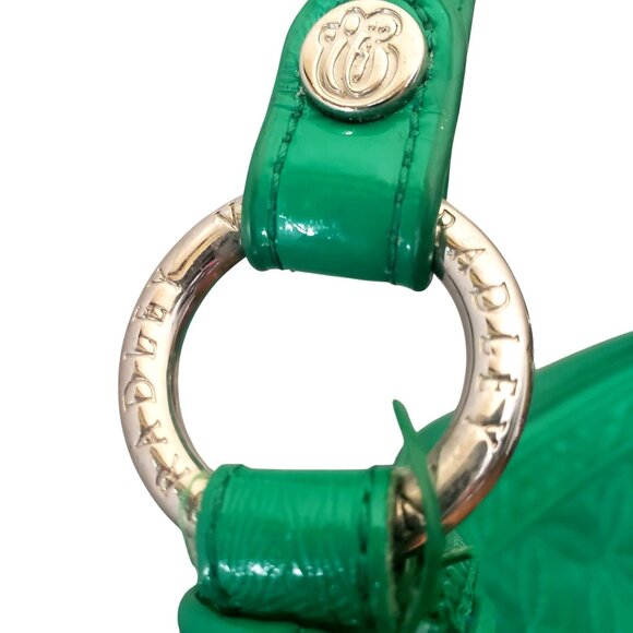 Vera Bradley Green Quilted Shoulder Bag Floral Interior Metal Accents for Women - Picture 3 of 7